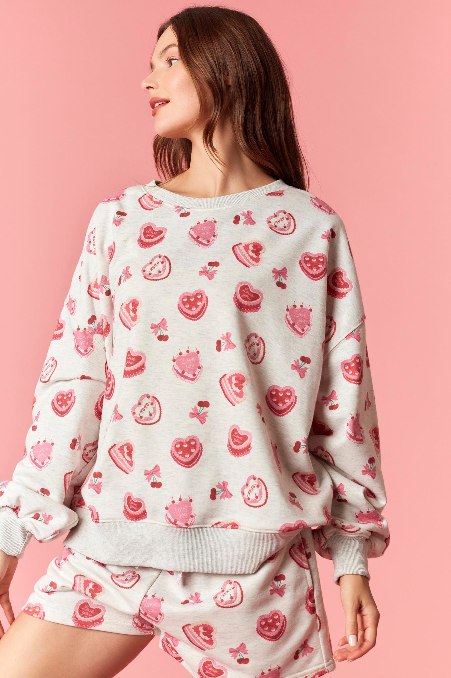 Cherry & Cake Printed French Terry Set