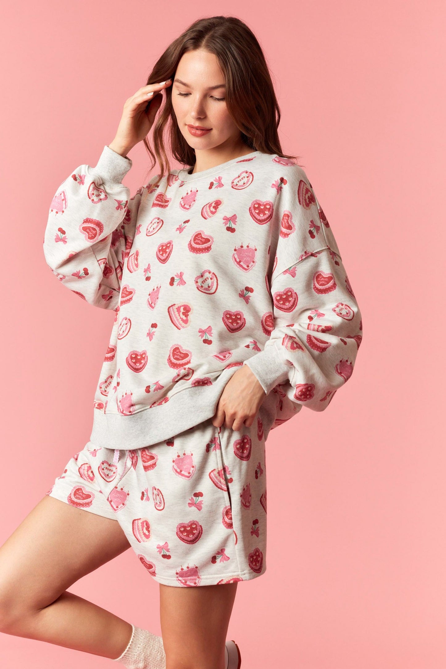 Cherry & Cake Printed French Terry Set