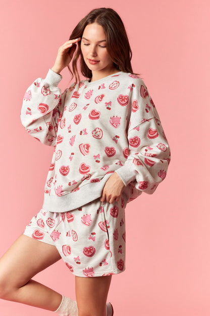 Cherry & Cake Printed French Terry Set
