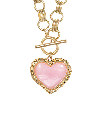 Vintage Framed Heart Pendant Necklace
