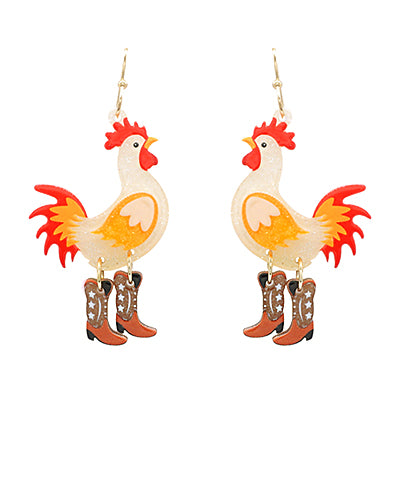Western Rooster Earrings