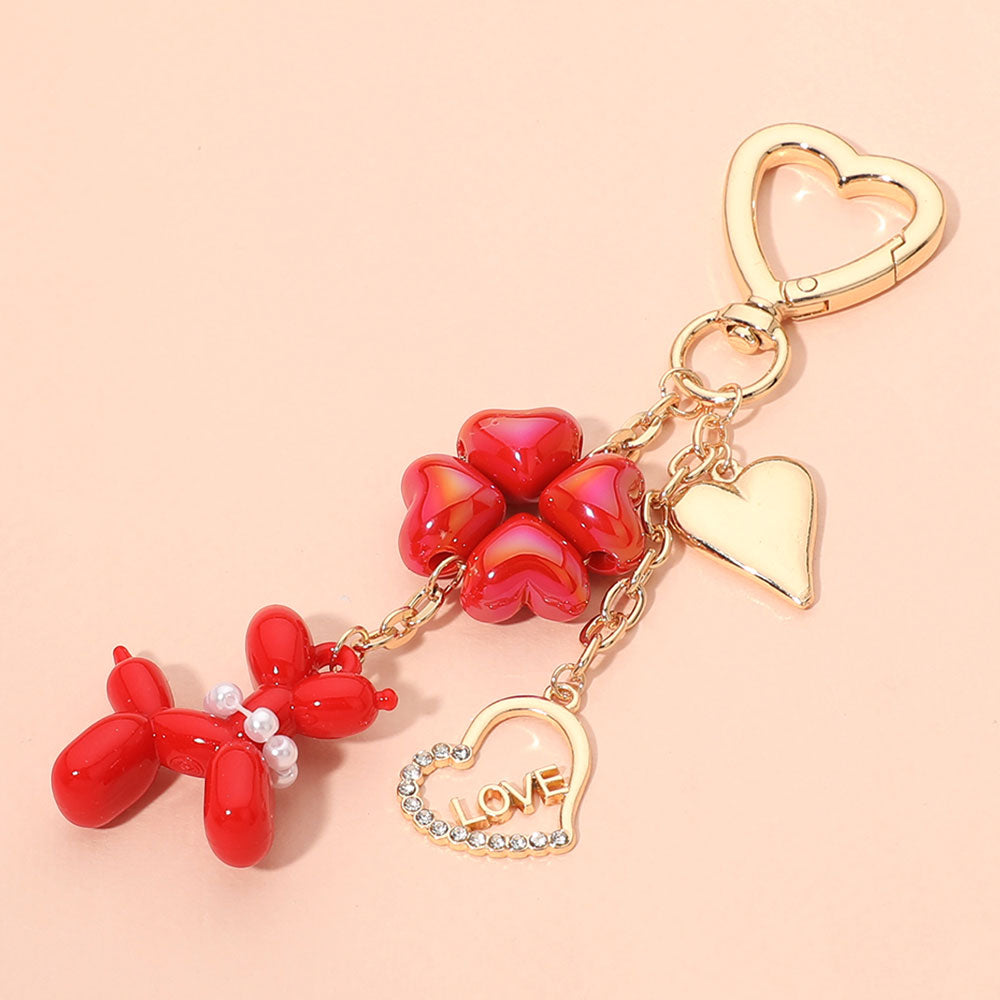 Balloon Dog Heart LOVE Charm Bag Charm