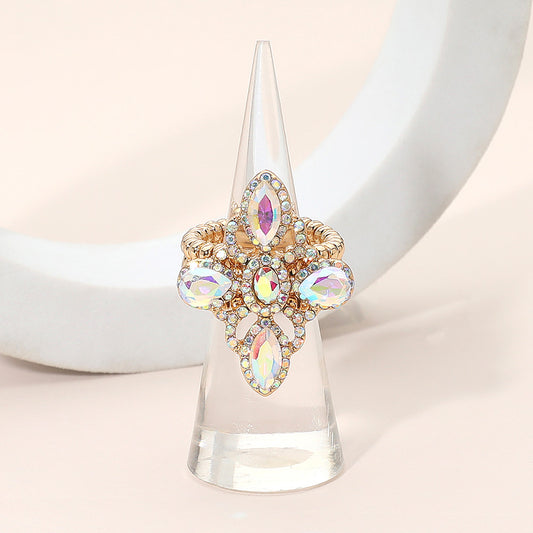 Vintage Floral Marquise Oval Stone Ring