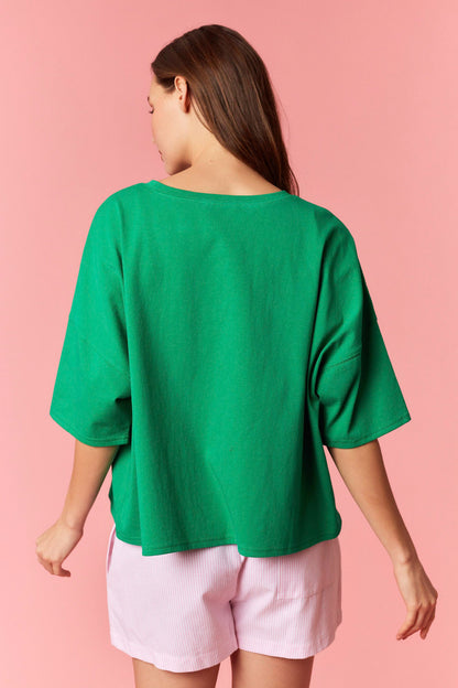 Lucky Clover Embroidered Crop Top