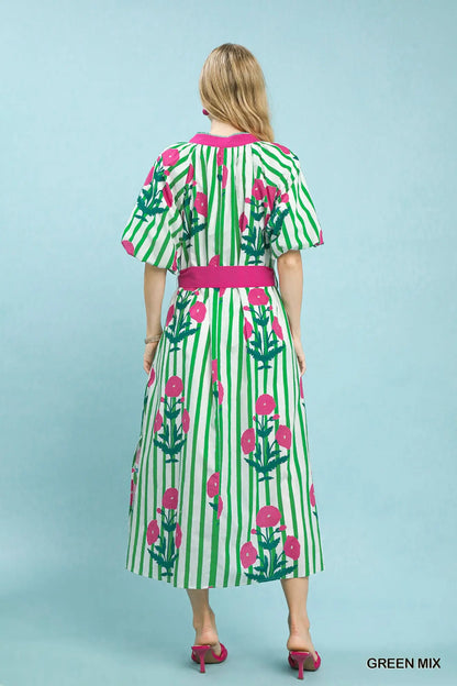 Garden Party Stripe Maxi Dress