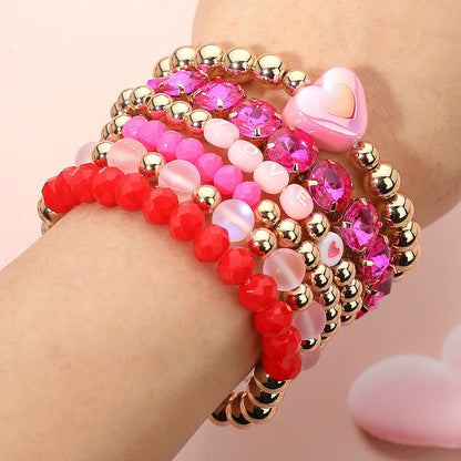 6pc Valentine’s Day Beaded Bracelet Set