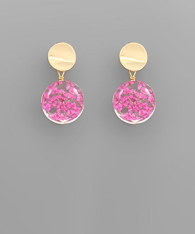 Fuchsia Dried Flower Studs