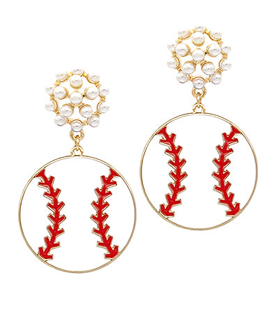 Baseball Metal Earrings