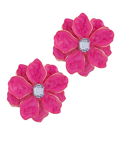 Fuchsia Flower Earrings