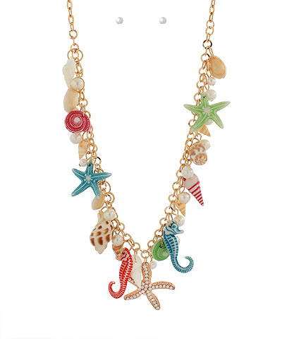 Sea Life Multi Charm Necklace