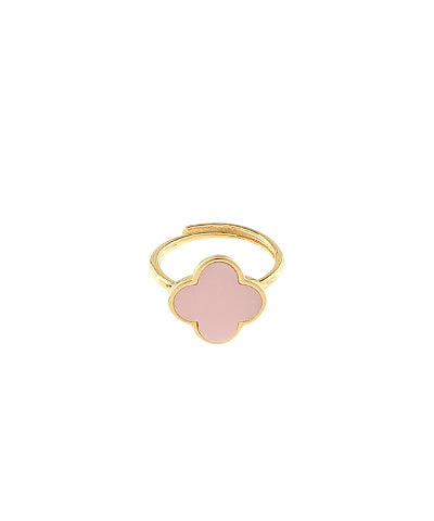 Pink Shell Clover Ring