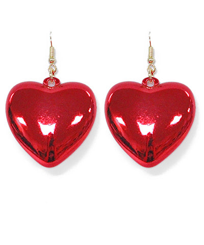 Red Heart Drop Earrings