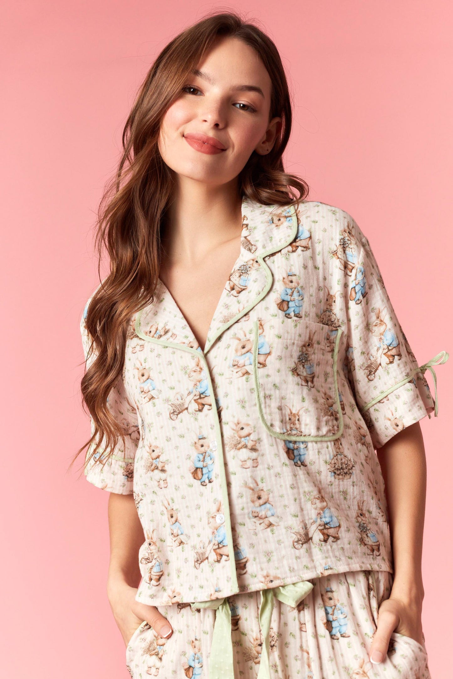 Bunny Print Pajama Set
