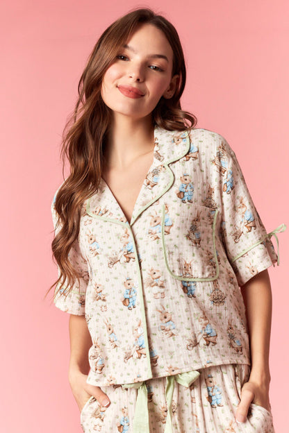 Bunny Print Pajama Set