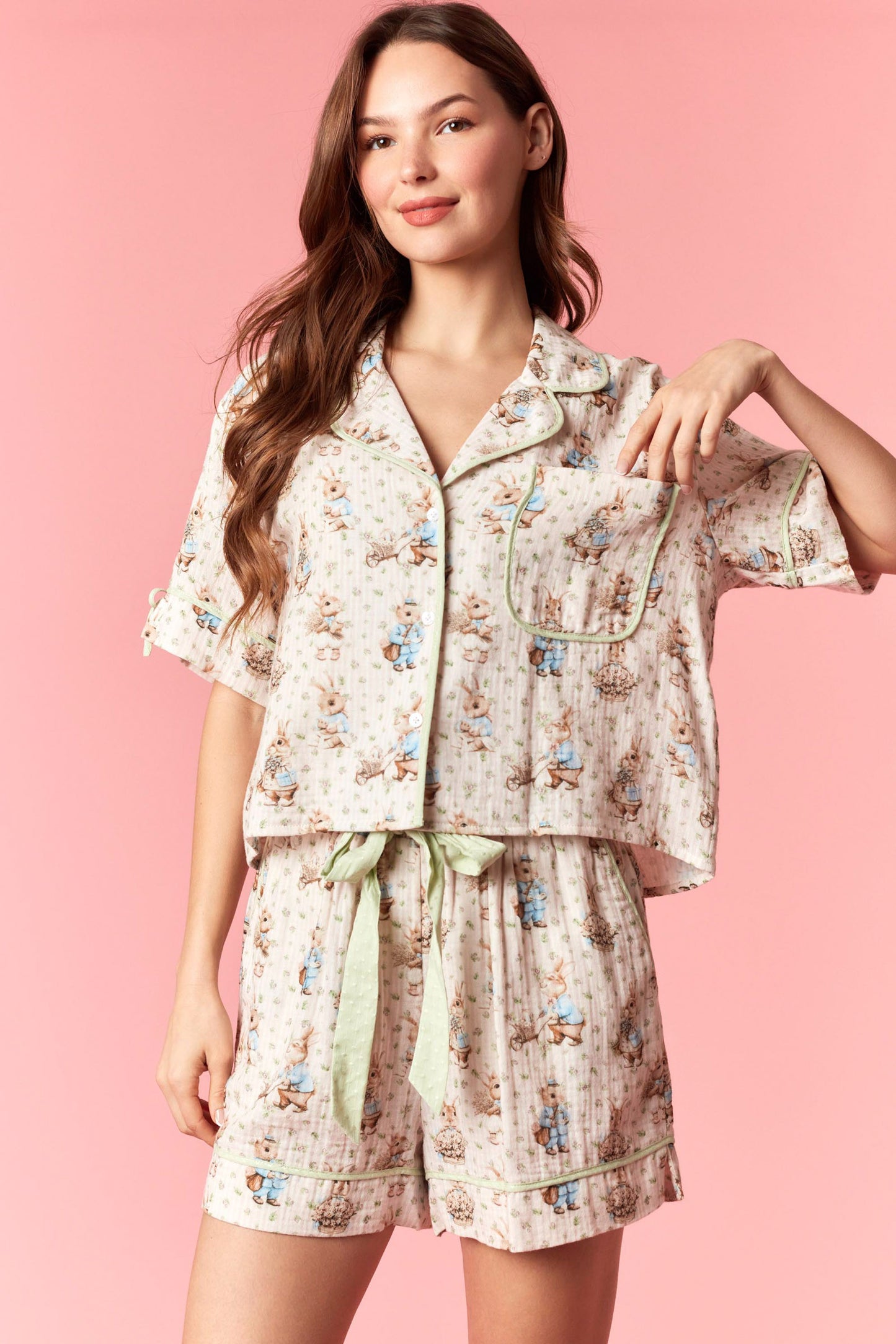 Bunny Print Pajama Set