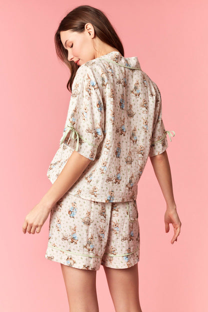 Bunny Print Pajama Set