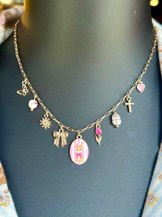 Easter Bunny Charm Necklace