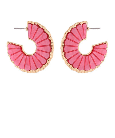 Fuchsia Fan Shape Hoops