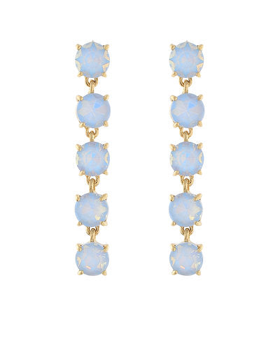 Pastel Blue Linked Jewel Drop Earrings