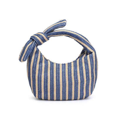 Navy Striped Clutch Bag