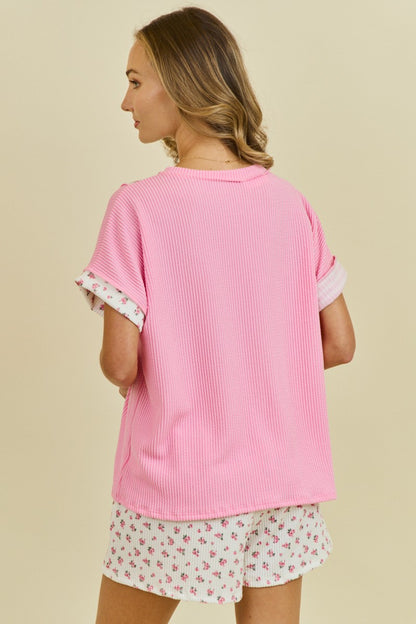 Pink Gingham Blossoms Set