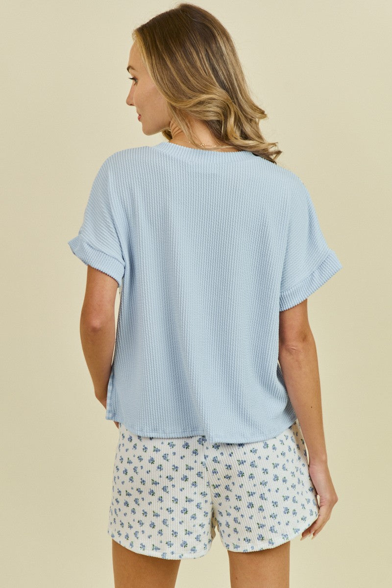 Light Blue Gingham In Bloom Set