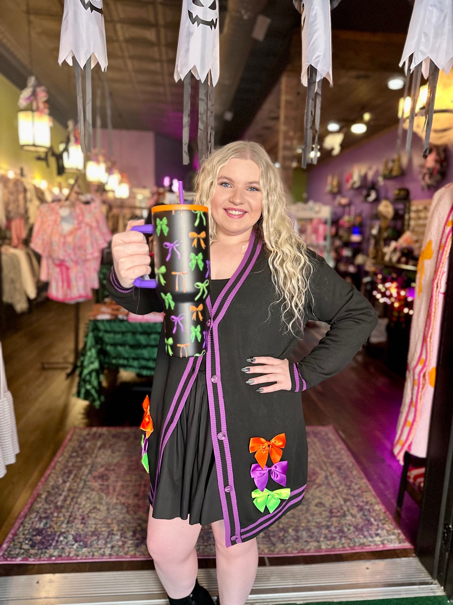 Sugar and Spooks Bow Cardigan