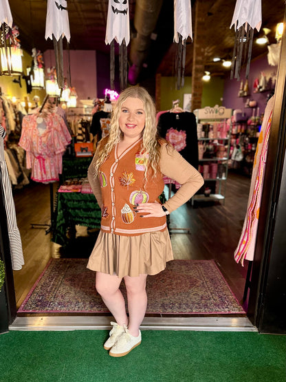 Glittery Fall Elements Sweater Vest