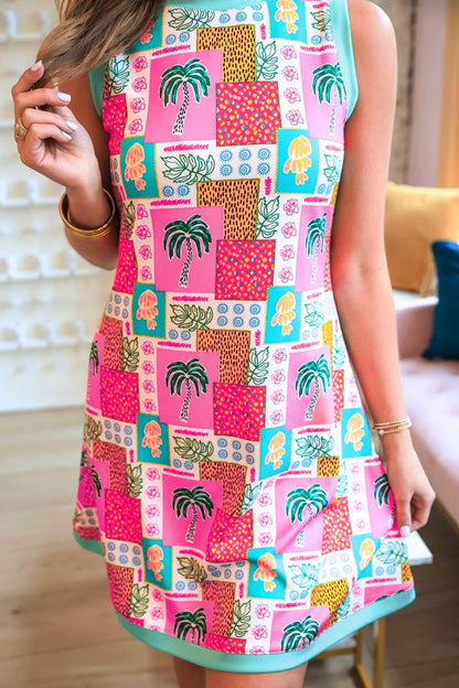Tropical Patchwork “Lucy” Tank Dress