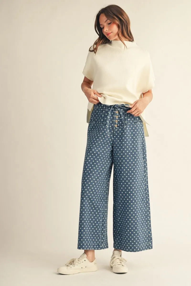 Dotted Denim Darling Pants