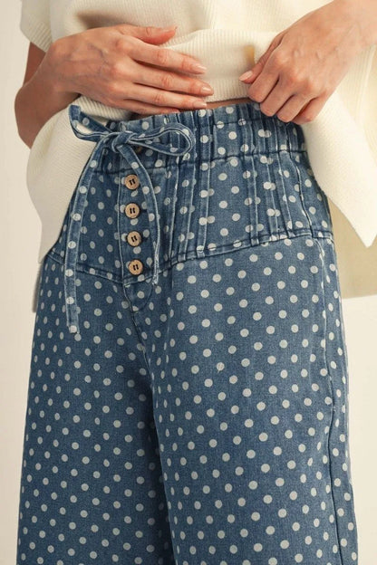 Dotted Denim Darling Pants