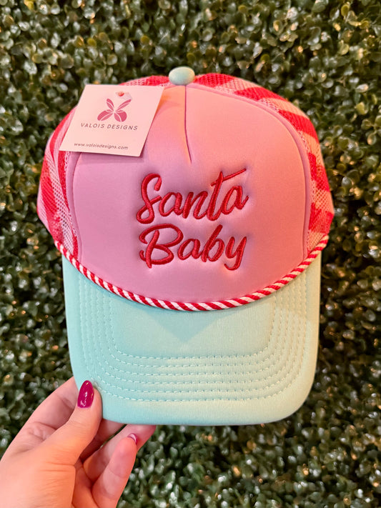 “ Santa Baby ” Candy Cane Lane Trucker Cap
