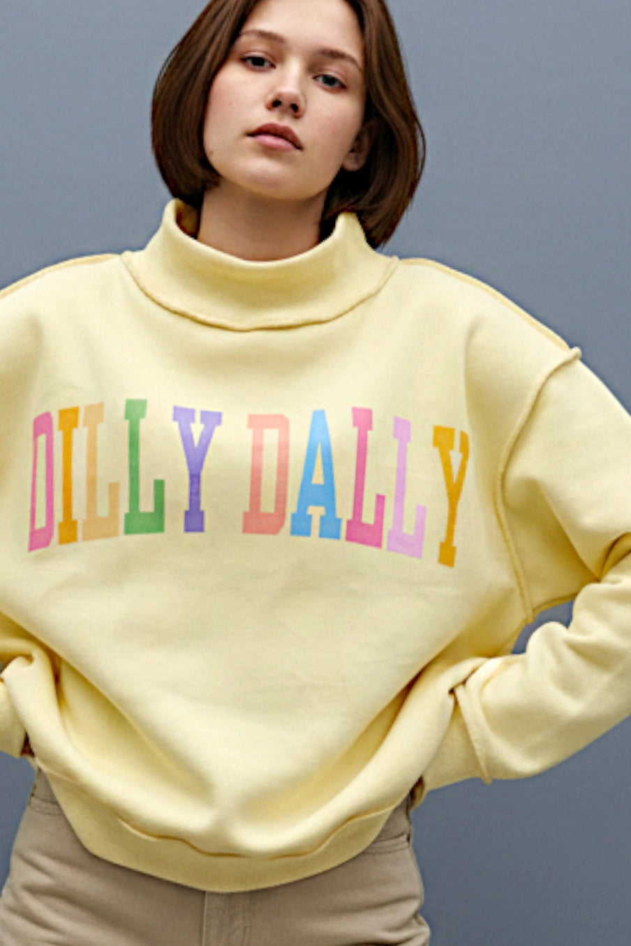 Dilly Dally Reversible Mockneck Sweatshirt