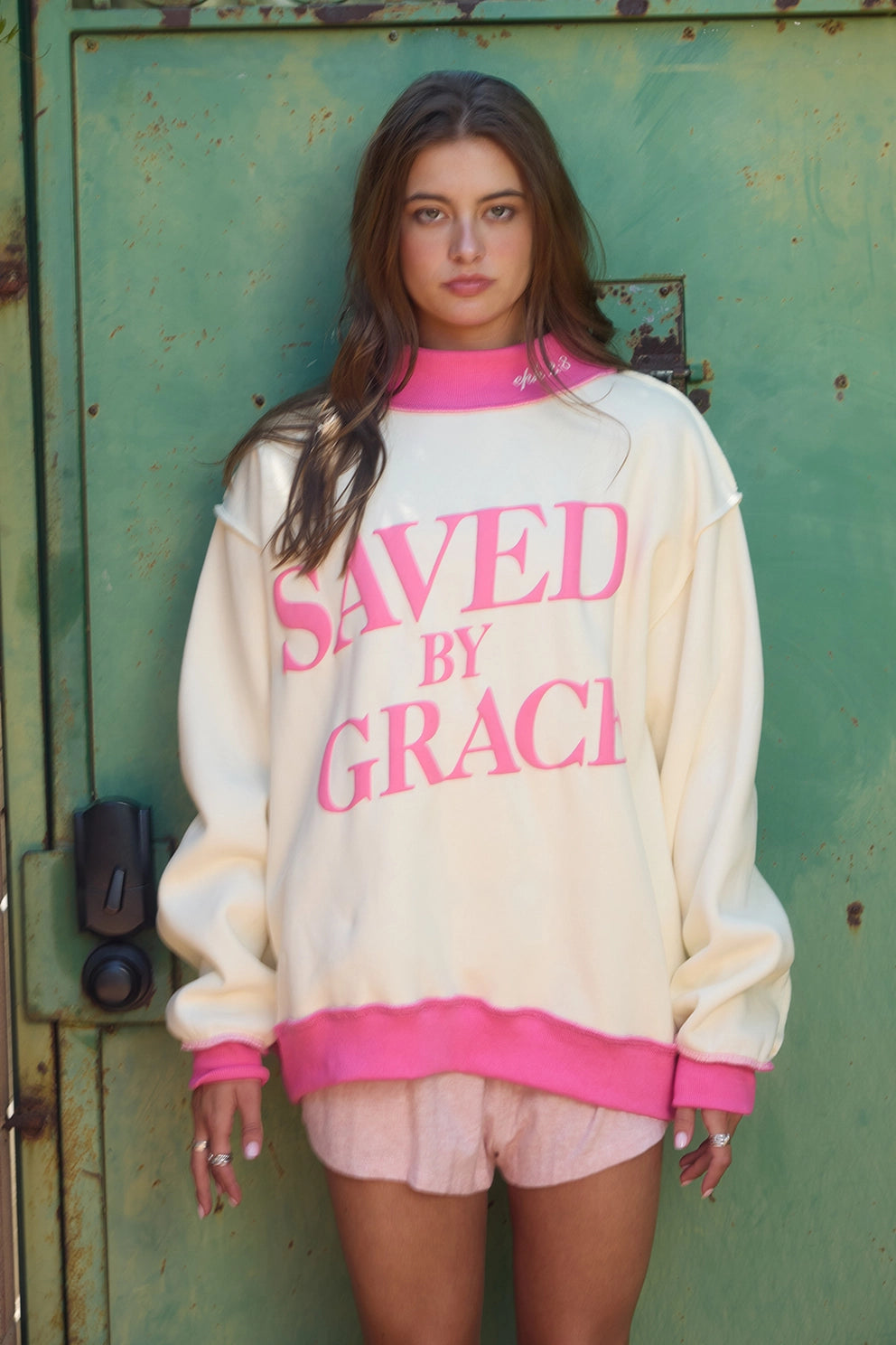 Saved By Grace Mockneck Sweatshirt