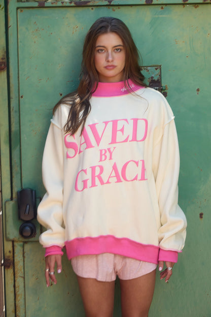 Saved By Grace Mockneck Sweatshirt