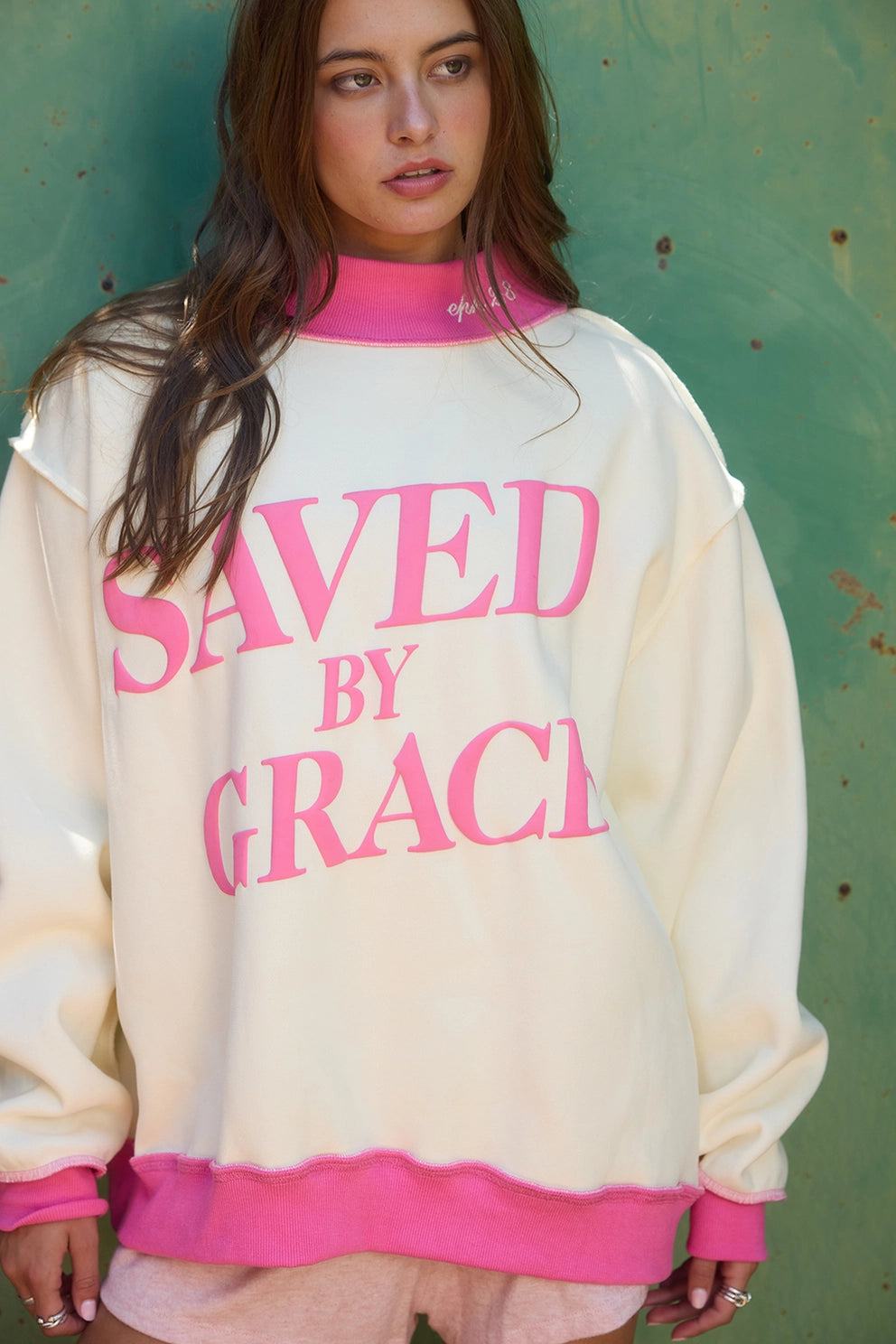 Saved By Grace Mockneck Sweatshirt