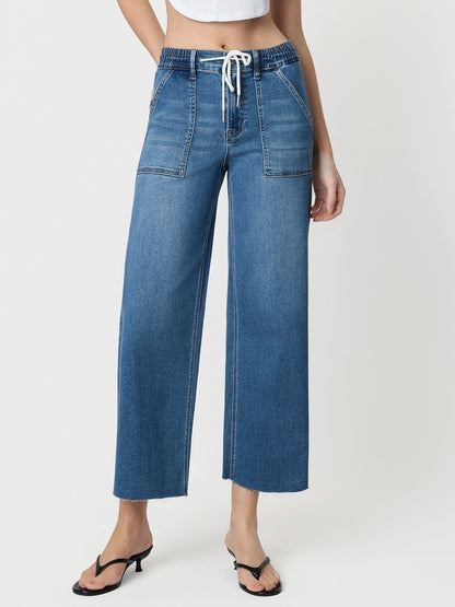 Vervet Enviably High Rise Wide Leg Jeans