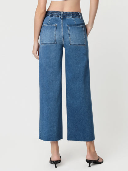 Vervet Enviably High Rise Wide Leg Jeans