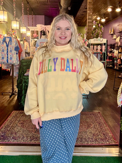 Dilly Dally Reversible Mockneck Sweatshirt