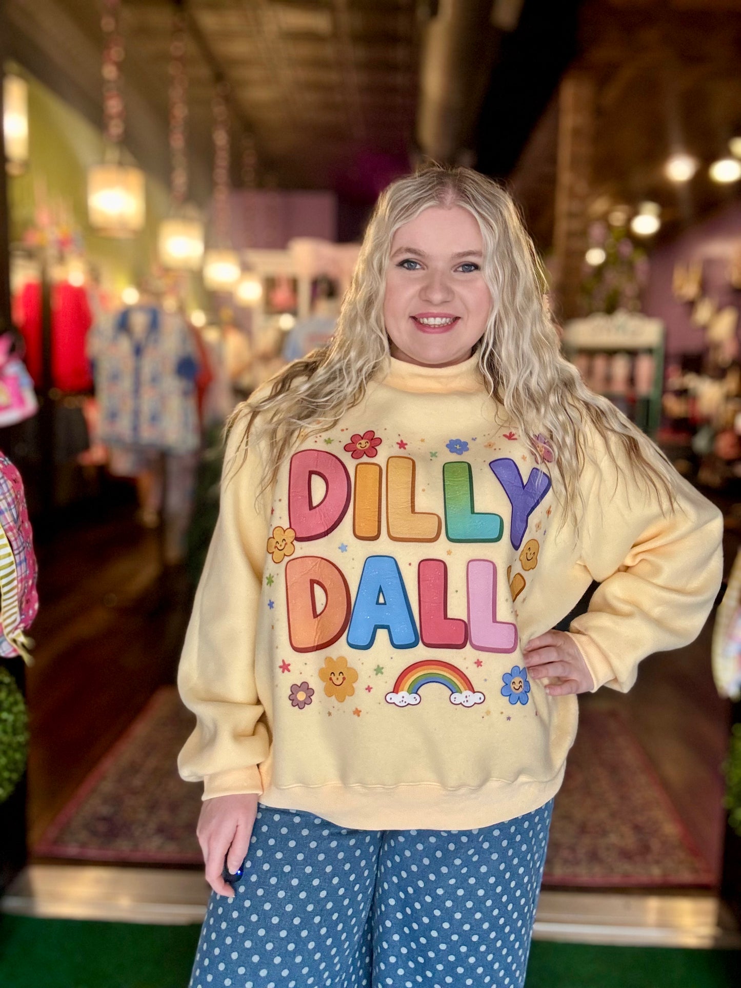 Dilly Dally Reversible Mockneck Sweatshirt