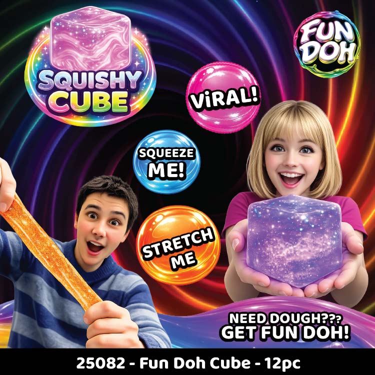 Fun Doh Squishy Sparkle Cube