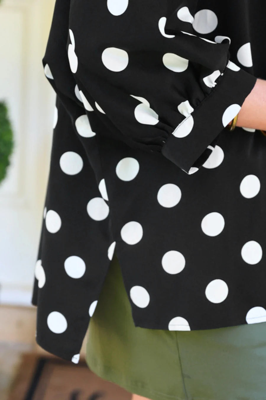 After Dark Polka Dot Button-Up