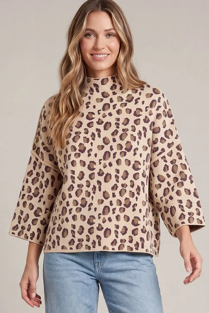 Leopard Luxe Mock Neck Sweater