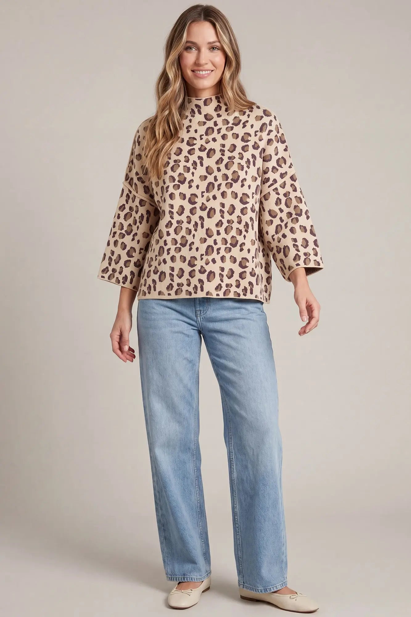 Leopard Luxe Mock Neck Sweater