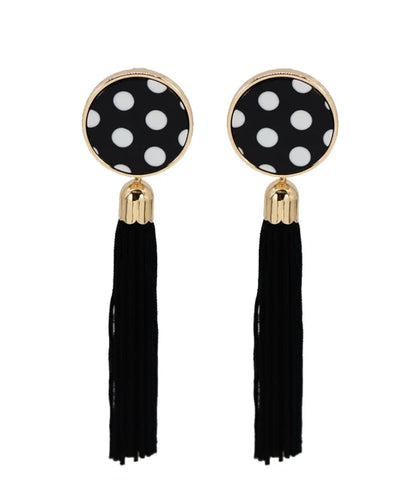 Polka Dot Tassel Earrings