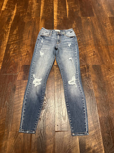 Medium Wash, Mid-Rise Skinny Jeans