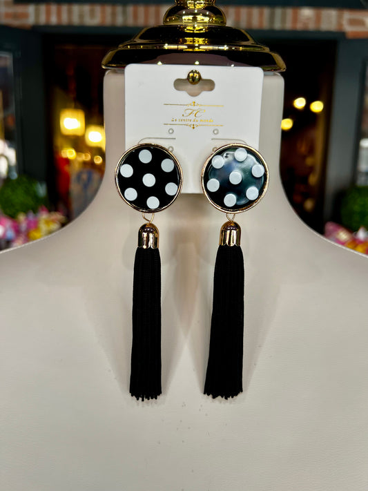 Polka Dot Tassel Earrings