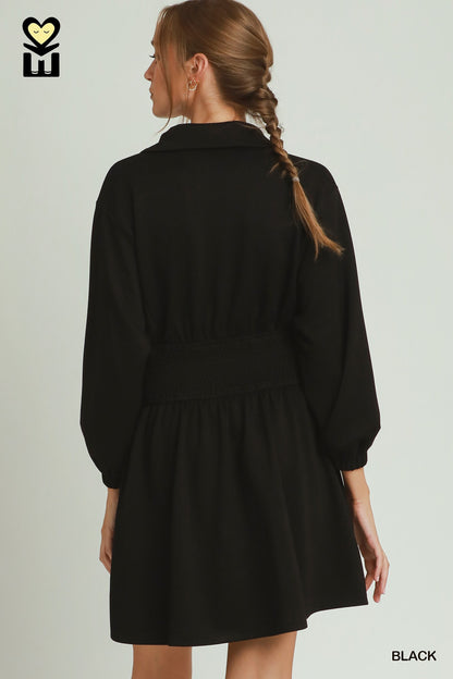 Golden Hour Black Zip Dress