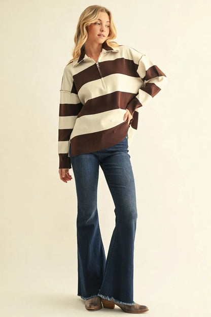 Coffee Run Quarter-zip sweater