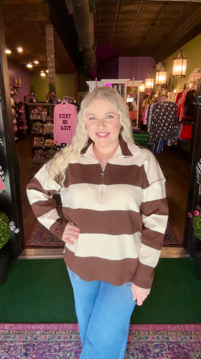 Coffee Run Quarter-zip sweater